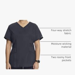 Cherokee Women’s Pewter Scrub Top-new