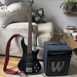 Bass Guitar And Practice Amp