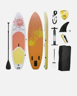Inflatable stand-up paddleboard, simple deluxe premium model, suitable for adults and teenagers of all levels. The inflatable stand-up paddleboard set