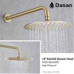 DASAN Tub Shower Faucets Sets Complete Bathtub Faucet Set Brushed Gold Bathtub Shower System with Tub Spout, Bathroom Tub and Shower Faucet Combo Trim