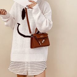 Small PU Leather Red Crossbody and Hand Bag with Versatile Style 