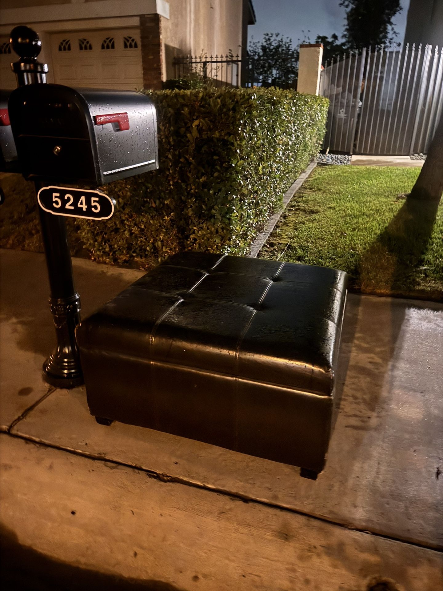 Ottoman  Faux Leather Brown 