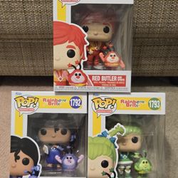Rainbow Brite Red Butler Indigo Patty O'Green with Sprites Funko Pop Combo Set