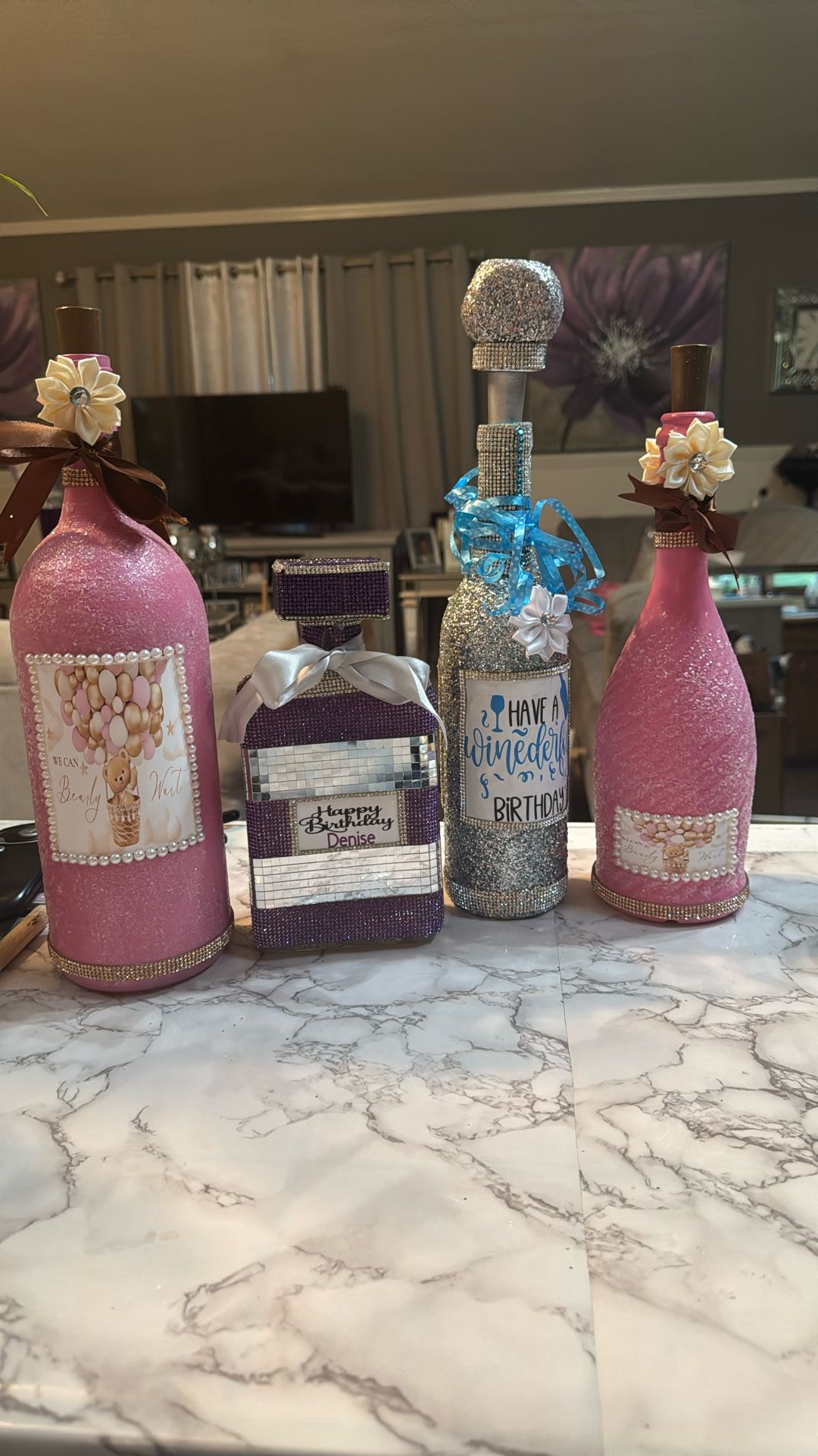 Decorated personalized Glass Bottles