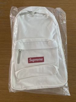 Supreme Canvas Backpack White in hand $150