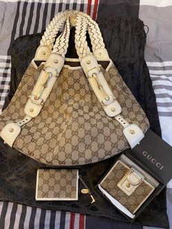 Gucci monogram medium Pelham shoulder bag off white color
