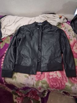 Kenneth Cole Reaction black leather jacket