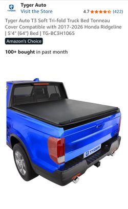 ​Tyger Auto T3 Soft Tri-Fold Tonneau Cover for Honda Ridgeline (2017–2026)