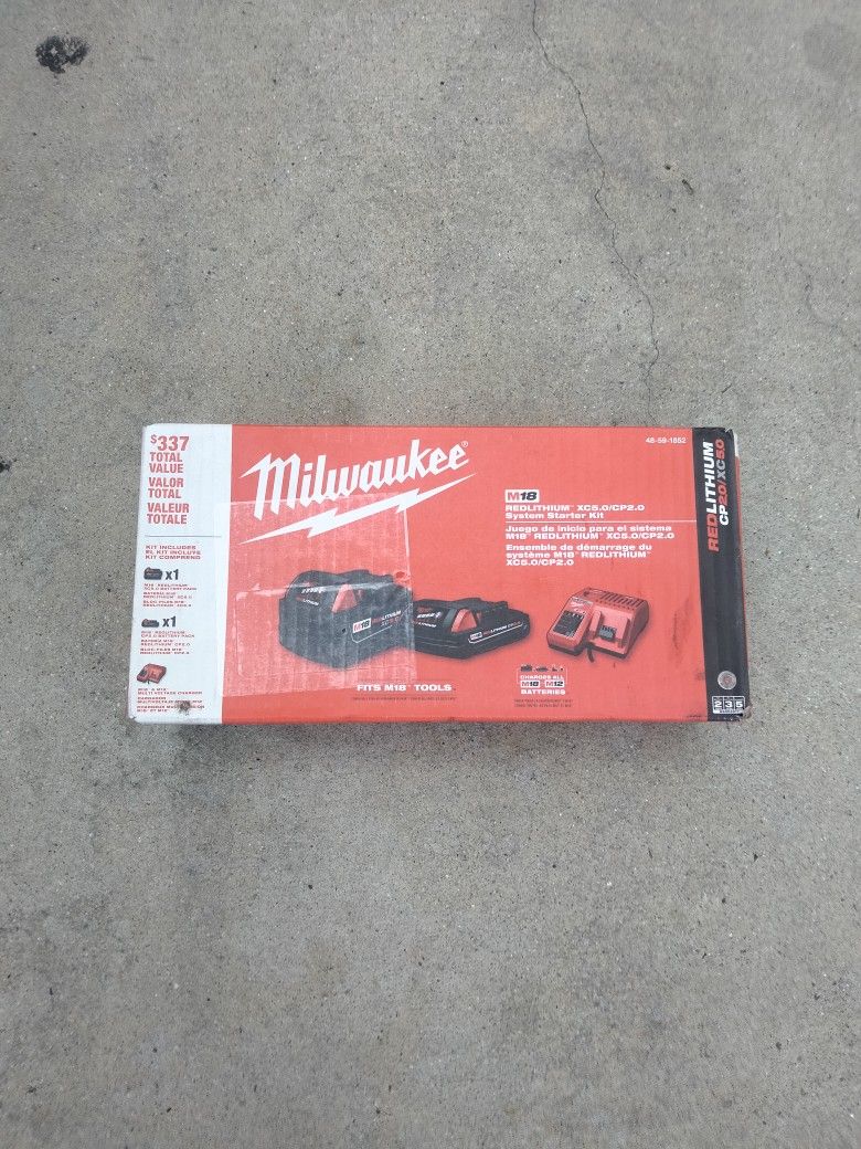 Milwaukee M18 Battery 5.0 2.0 Y Charger New 