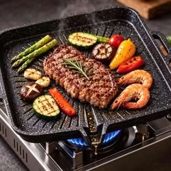 12in Square Non-Stick Korean BBQ Grill Pan