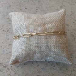 18k Gold Plated Paperclip Bracelet 