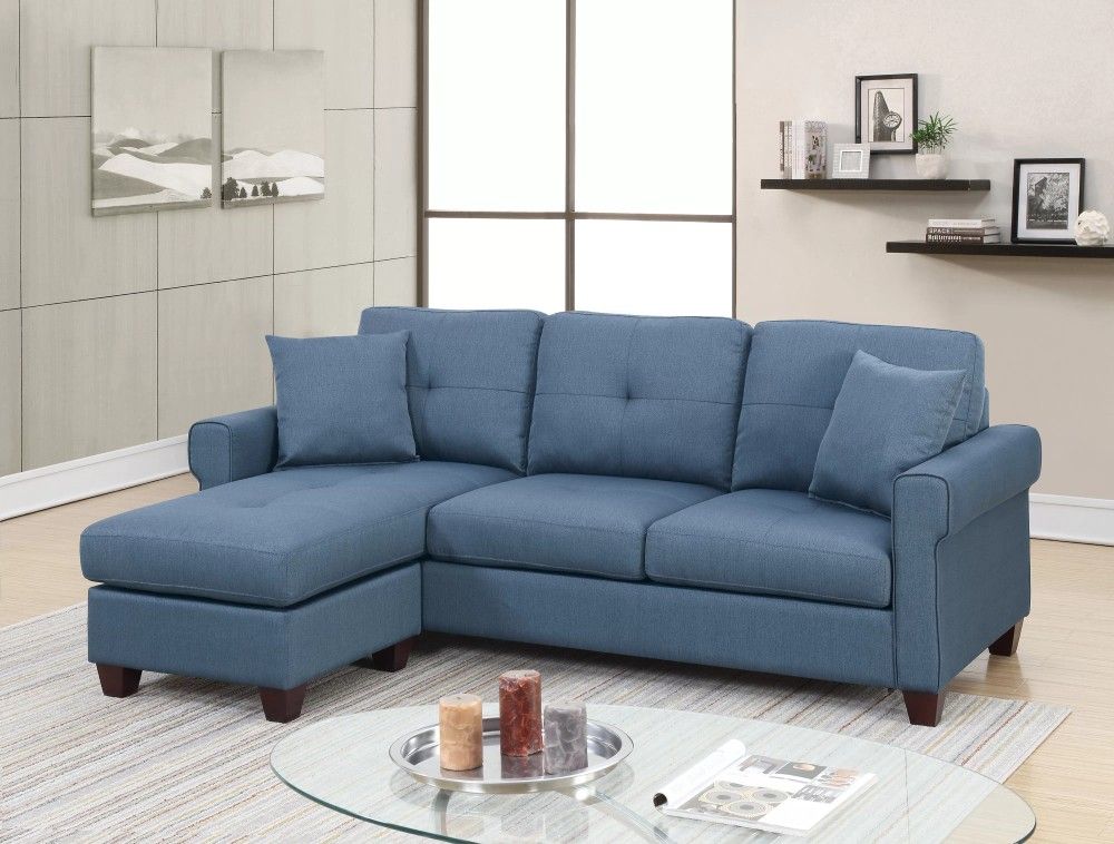 Brand New Blue Sectional Sofa (Pillows Included)