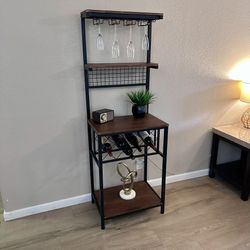 Bar Stand / Wine Cabinet Rack w/ Glass Holders & Bottle Storage Delivery Available