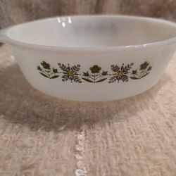 Vintage Fire King Meadow Green Serving Bowl