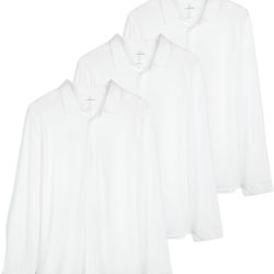 Real Essential Three Pack, Big And Tall Men’s Cvc Jersey Button Up Longsleeve Rn Number 166455