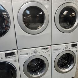 LG Front Loading Washer And Stackable Gas Dryer Set 