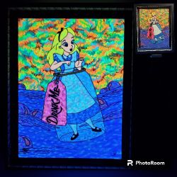 Alice in Wonderland Painting, Glow + Blacklight 