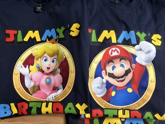 Súper Mario custom birthday t shirt