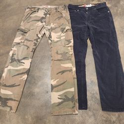 Vintage Camo and Vintage Cordouroy pants