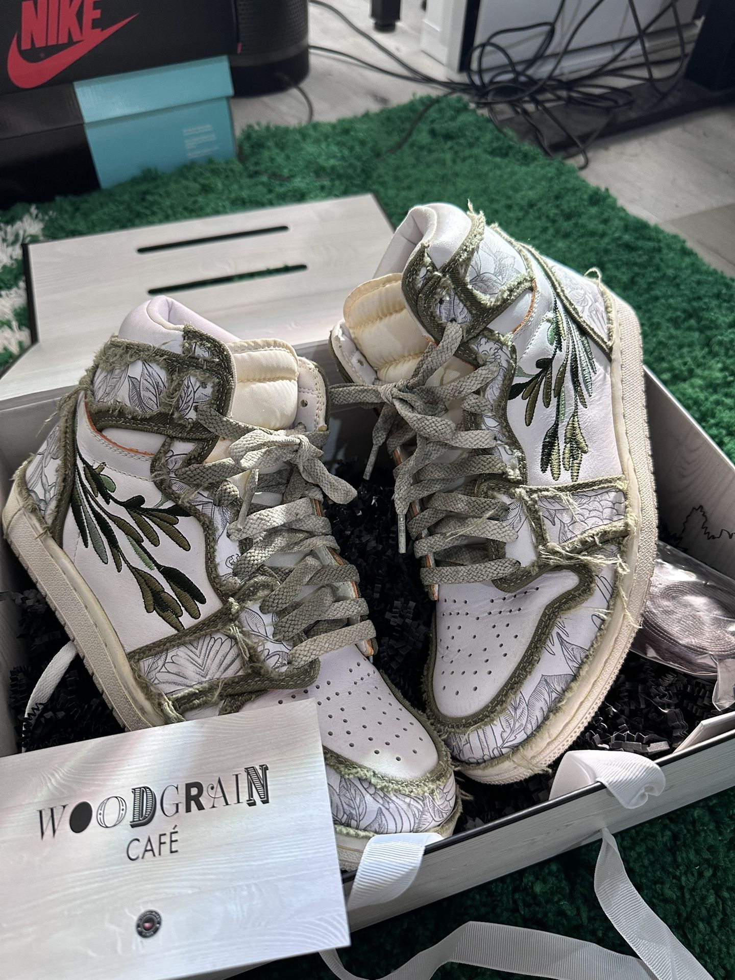 Woodgrain Cafe Sage Green Air Jordan High