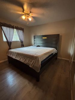 King Size Bed Frame with Tall Headboard