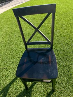Set of 6 dark wood dining chairs-$200