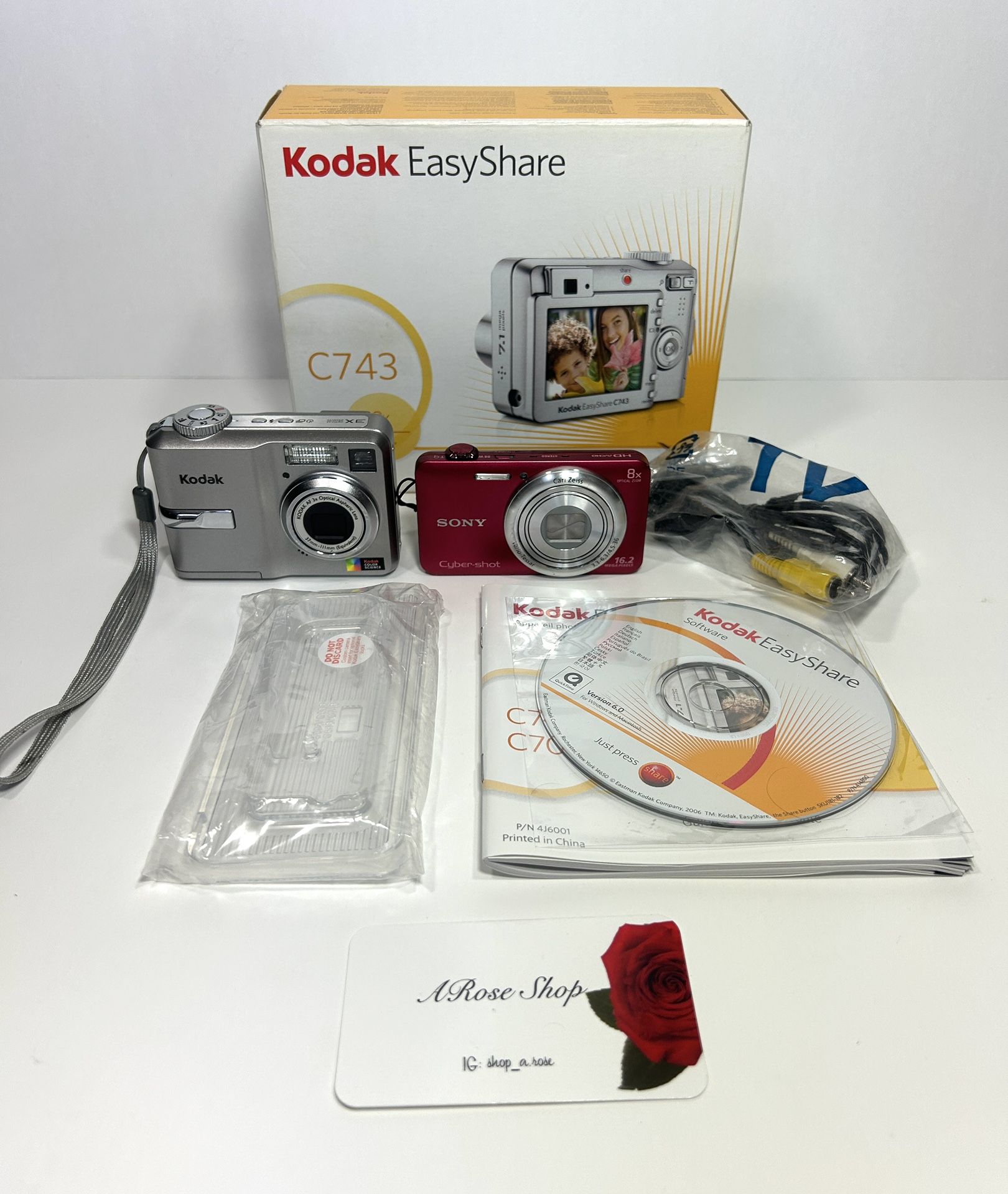 Bundle Lot of 2 Kodak EasyShare C743 & Sony Cyber-shot DSC-WX80 Digital Cameras
