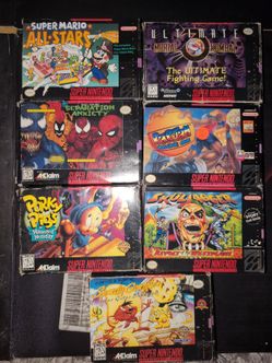 Super Nintendo games in box with manuals - snes games