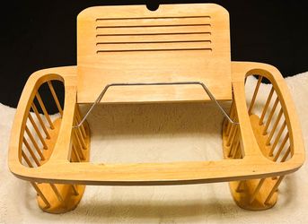 Wooden Lap Desk with Tablet Stand and Side Organizers