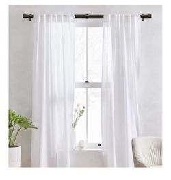 Heavy Duty Curtain Rods for Windows 72 to 144 Inch, 1 Inch Bronze Curtain Rods for Outdoor, Farmhouse, Bedroom, Kitchen, Living Room, Adjustable Easy 