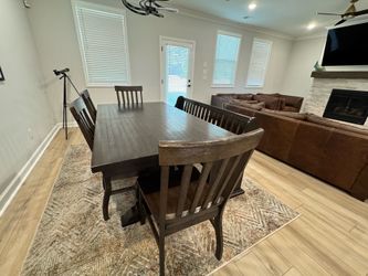Expandable Solid Wood Dining Table Set with Bench - OBO