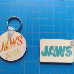 2 Handmade Jaws themed Keychains 