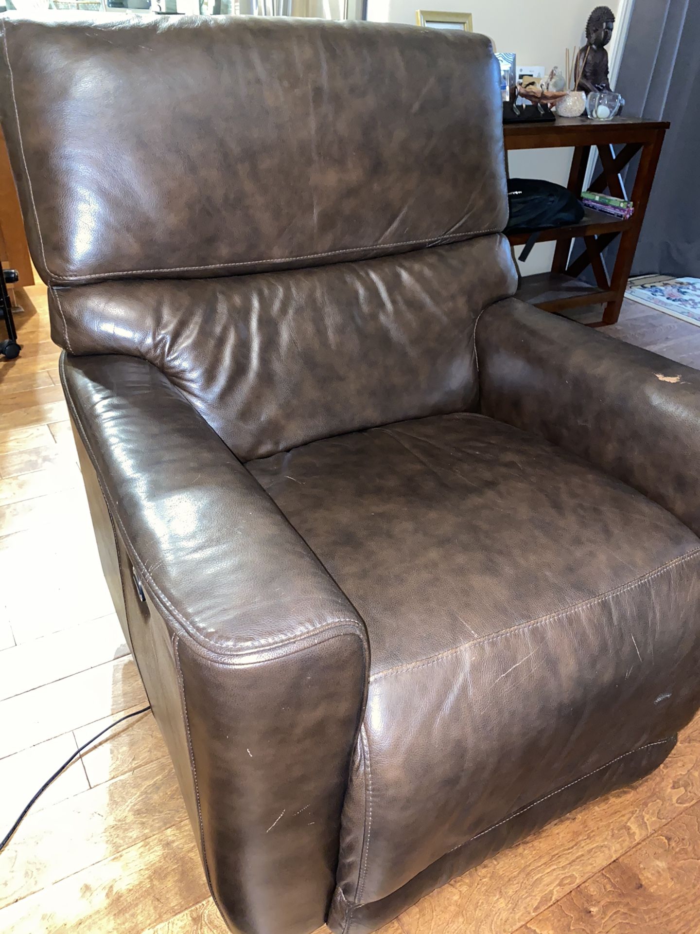 Brown Leather Electric Recliner Chair