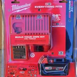 New Milwaukee M18 XC5.0 Battery & Charger Starter Kit