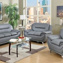 Modern 3-Piece  Leather Sofa Set – Free Delivery | New