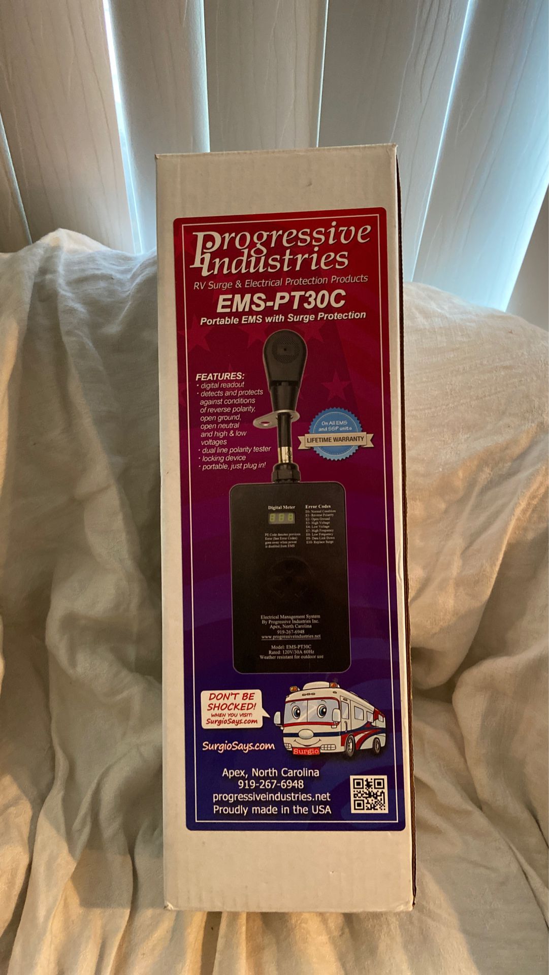 Progressive Industries EMS-PT30C Portable EMS with Surge Protection
