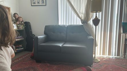 Leather loveseat