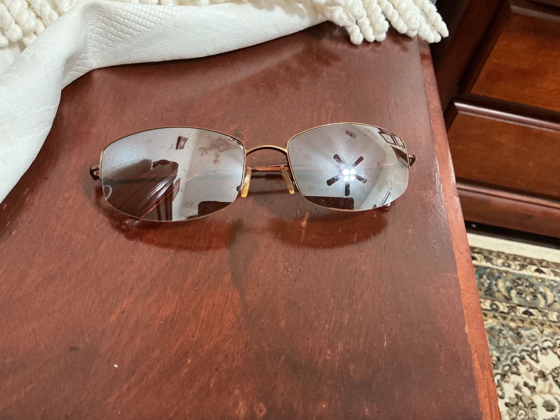 Anne Klein Rose Gold Brown Sunglasses