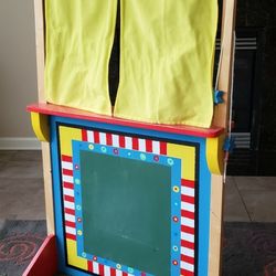 Wooden Child's Play Puppet Show Stand Alone Stage