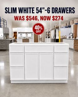✨🚨 54" Slim Shaker Vanity Base Clearance Sale! 🚨✨