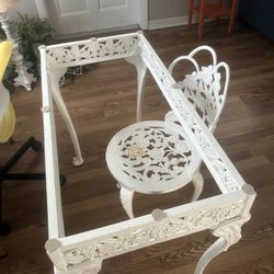 Weight Iron Desk And Chair. No Glass Top 