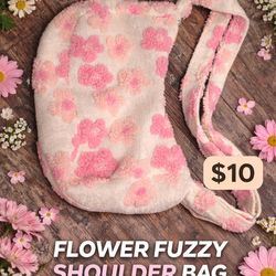 🌸 Cute Fuzzy Flower Shoulder Bag – Soft Girl Aesthetic