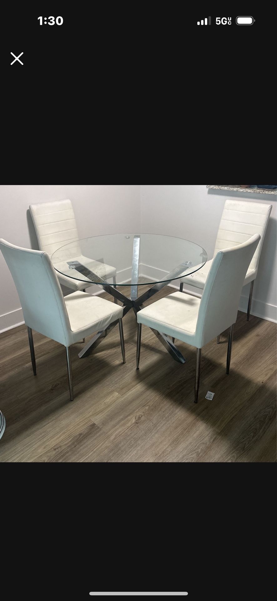 White Dinning Table & Chairs 