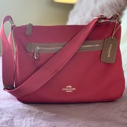 Coach Canvas Crossbody Red