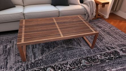 Mid-Century Slatted Wood Coffee Table