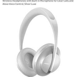 Bose Headphones 700, Noise Cancelling Bluetooth Over-Ear Wireless Headphones with Built-in Microphone for Clear Calls and Alexa Voice Control, Silver 