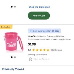 Lowes Pink mini bucket Valentines $7 each