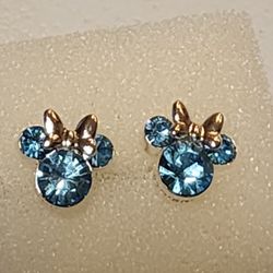 Disney Minnie Mouse Sim. Birthstone Stud Earrings, Sterling Silver