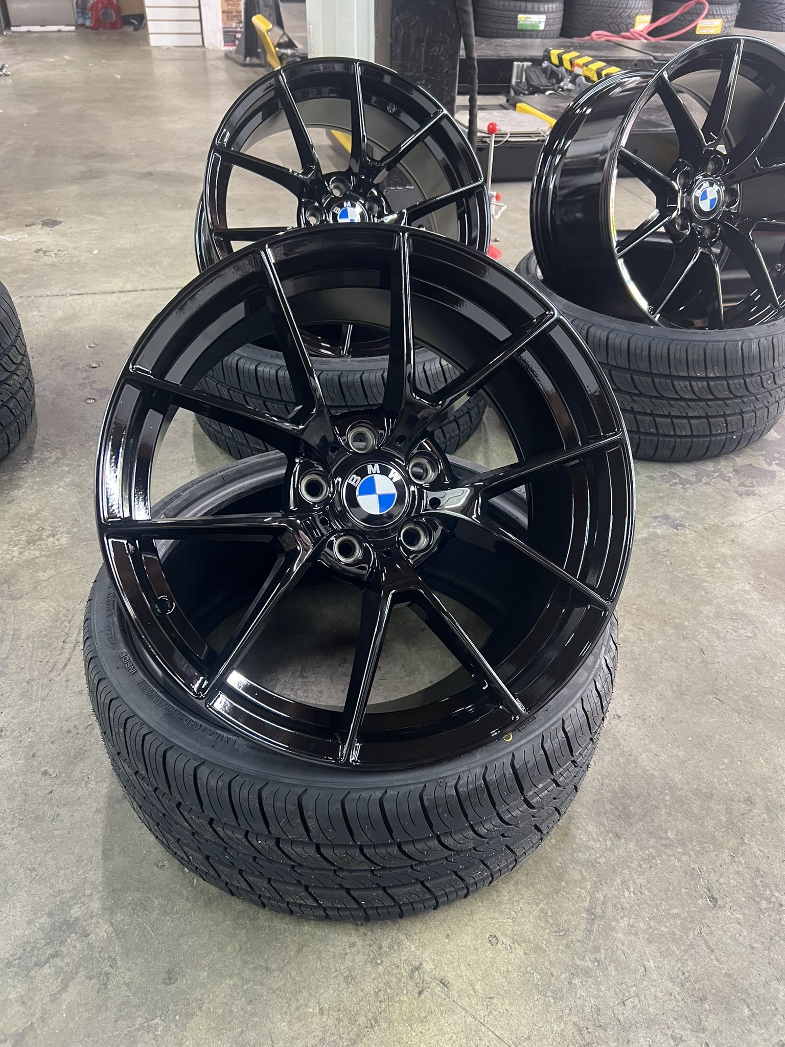 BMW M5 Coupe Style 19” Staggered Gloss Black Wheels Amd Tires 235/35R19 265/30R19, WE FINANCE 