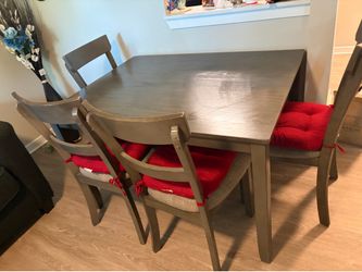wooden dining table - 4 chairs